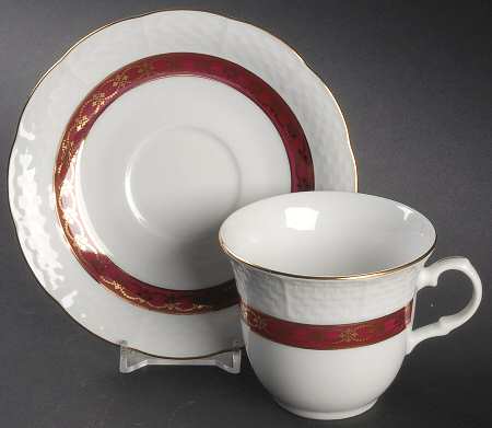 Renaissance Purple Flat Cup & Saucer Set