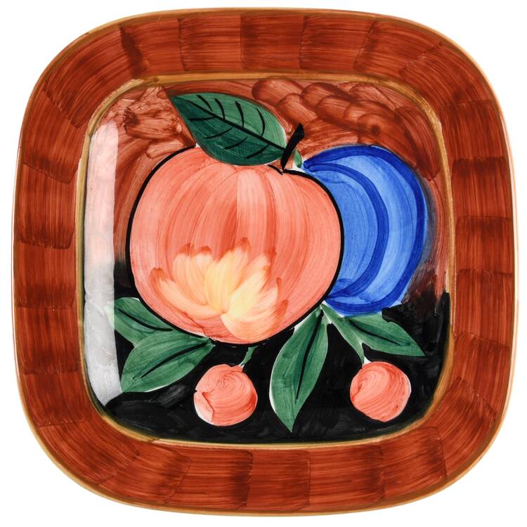 Antique Fruit Square Salad Plate