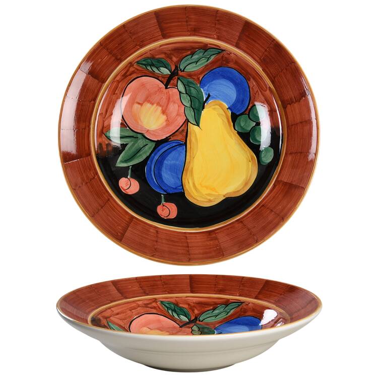 Antique Fruit 14" Large Salad Serving Bowl