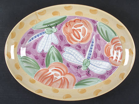 Backyard Friends 14" Oval Serving Platter