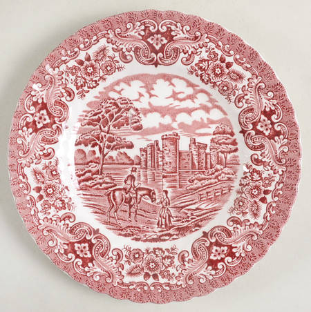 Olde Country Castles Red Dessert/Pie Plate