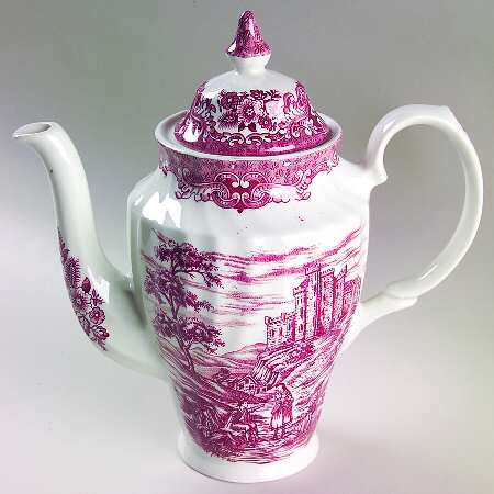 Olde Country Castles Red Coffee Pot & Lid