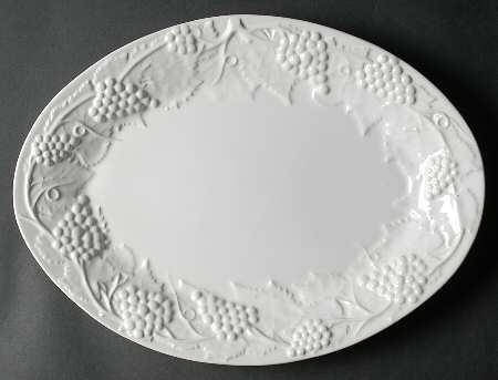 Grape White 15" Oval Serving Platter