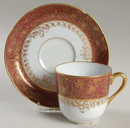 Eden Crimson Flat Cup & Saucer Set