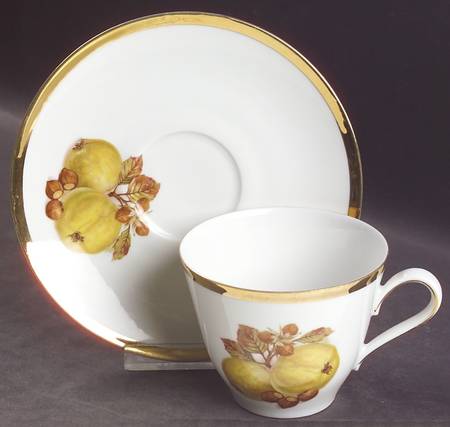 BTH4B (1-4" Gold Trim) Flat Cup & Saucer Set