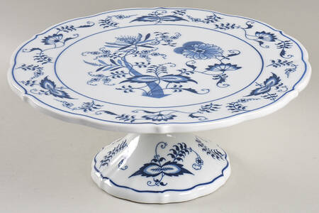 Blue Danube (2001 Anniversary Stamp) 10" Diameter Pedestal Cake Stand