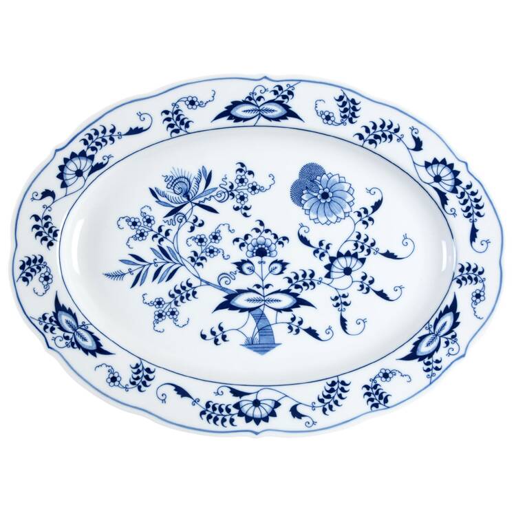 Blue Danube (2001 Anniversary Stamp) 16" Oval Serving Platter