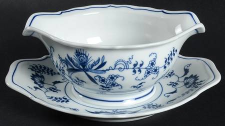 Blue Danube (2001 Anniversary Stamp) Gravy Boat with Attached Underplate