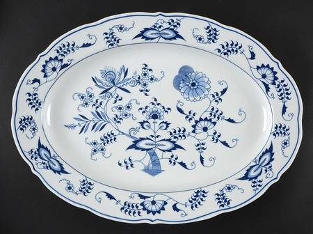 Blue Danube (2001 Anniversary Stamp) 15" Oval Serving Platter