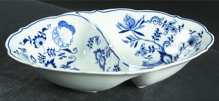 Blue Danube (2001 Anniversary Stamp) 11" Oval Divided Vegetable Bowl