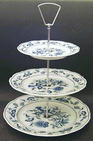 Blue Danube (2001 Anniversary Stamp) 3-Tiered Serving Tray (DP, SP, BB)