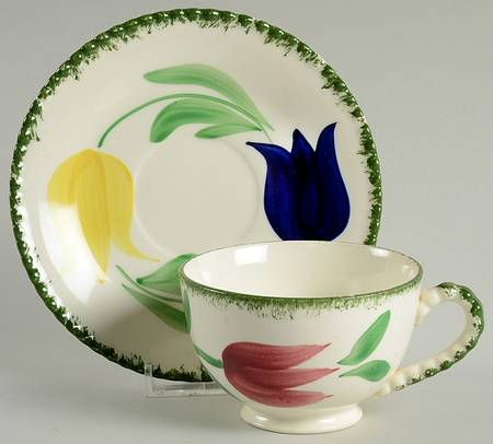 Dutch Tricolor Flat Cup & Saucer Set
