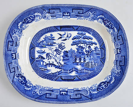 Blue Willow 14" Oval Serving Platter