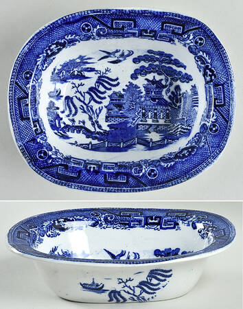 Blue Willow 8" Oval Vegetable Bowl