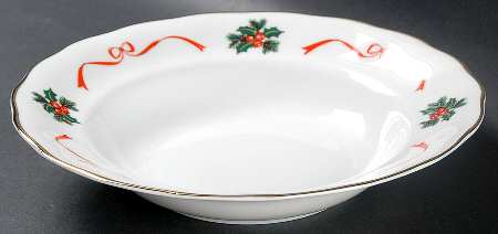 Basket of Cheer (Scalloped, No Emboss) Rim Soup Bowl