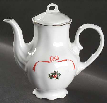 Basket of Cheer (Scalloped, No Emboss) Coffee Pot & Lid