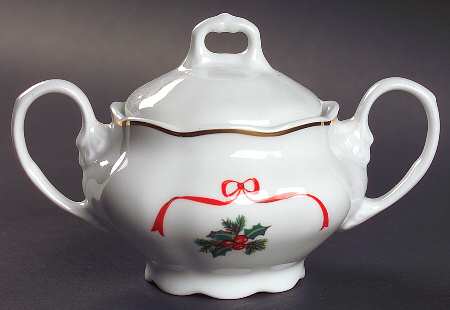 Basket of Cheer (Scalloped, No Emboss) Sugar Bowl & Lid