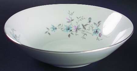 Blue Fantasy (Platinum Trim) 9" Round Vegetable Bowl