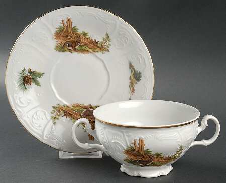 THU560 Footed Cream Soup Bowl & Saucer Set