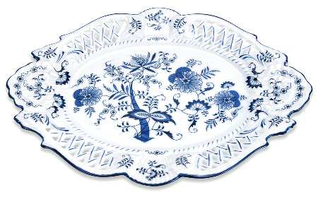 Blue Danube (New 2002 Production) 10" Pierced Oval Plate