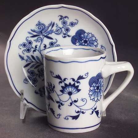 Blue Danube (New 2002 Production) Can Shape Demitasse Cup and Saucer Set