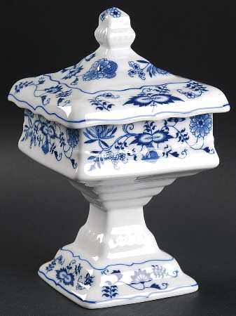 Blue Danube (New 2002 Production) Pedestal Wedding Bowl & Lid