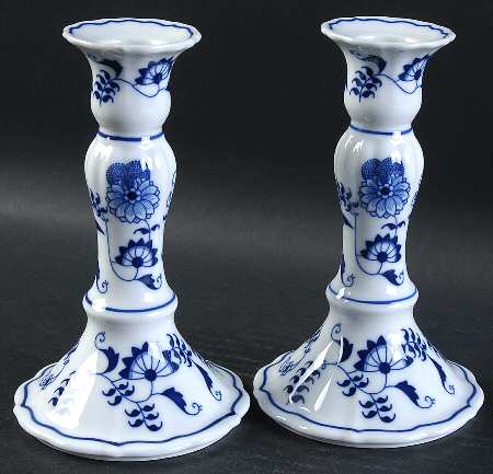 Blue Danube (New 2002 Production) 6" Candlestick - Set of 2