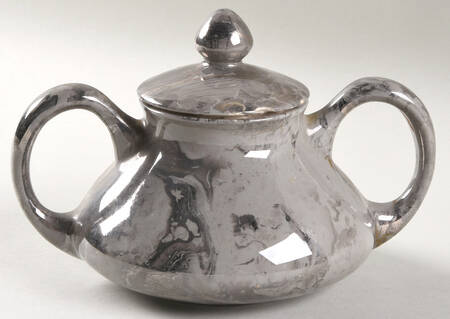 Surf Ballet (Gray & Platinum) Sugar Bowl & Lid