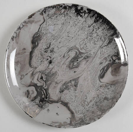 Surf Ballet (Gray & Platinum) Dinner Plate