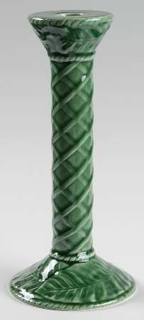 Leaf Service Green 9" Tall Candlestick