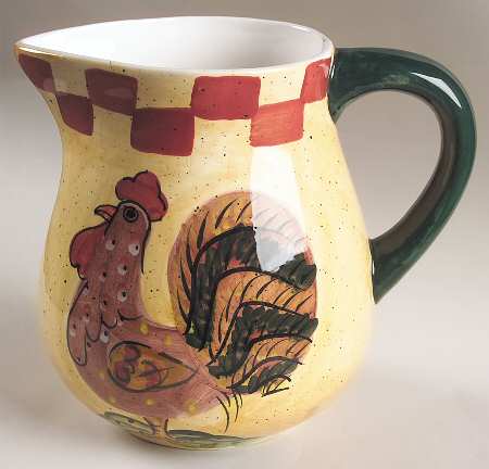 Red Check Rooster 64 Oz Pitcher