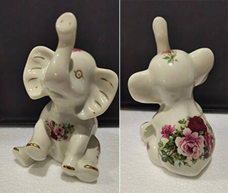 Victorian Rose Elephant Figurine