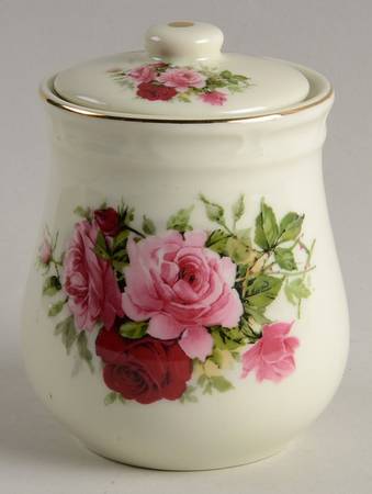Victorian Rose Sugar Bowl & Lid by Baum Brothers