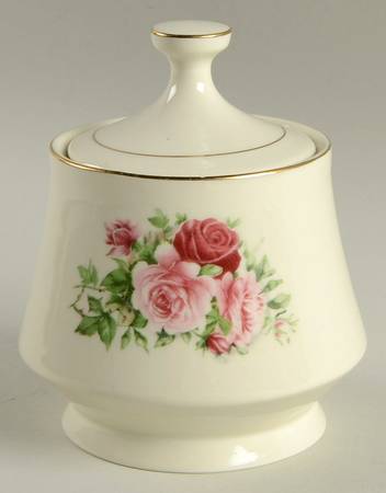 Victorian Rose Sugar Bowl & Lid