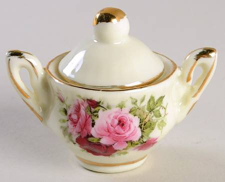 Victorian Rose Miniature Sugar Bowl & Lid