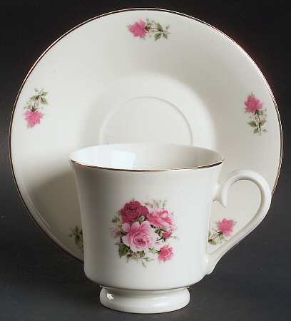 Victorian Rose Footed Cup & Saucer Set