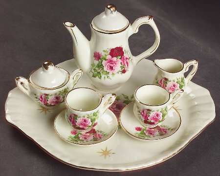 Victorian Rose (10 Piece) Miniature Tea Set