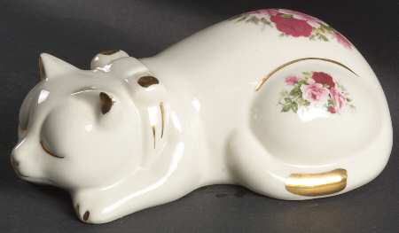Victorian Rose Cat Figurine