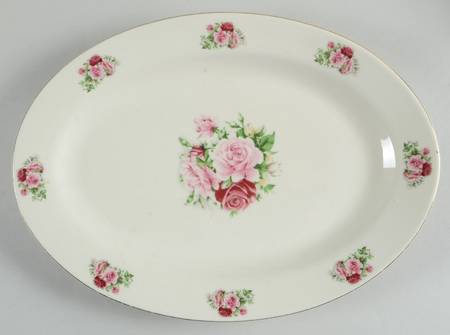 Victorian Rose 14" Oval Serving Platter