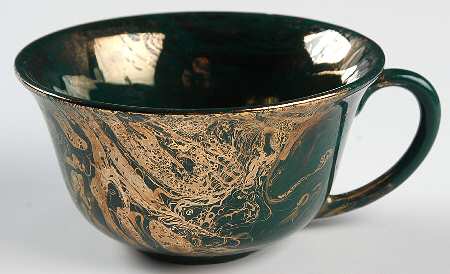 Surf Ballet (Dark Green & Gold) Flat Cup