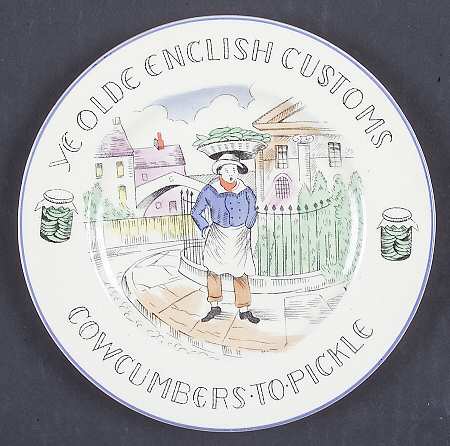 Scenes of Olde English Customs (Blue Trim) Bread & Butter Plate