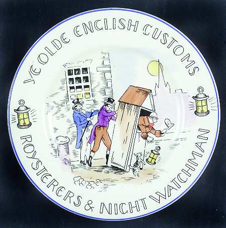 Scenes of Olde English Customs (Blue Trim) Bread & Butter Plate