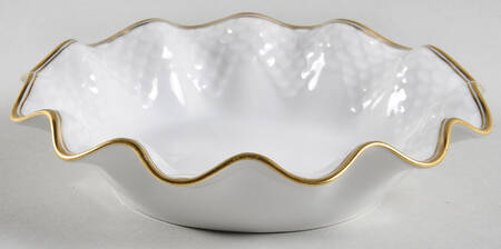 Akjaer (White Background) Small Round Fluted Bowl