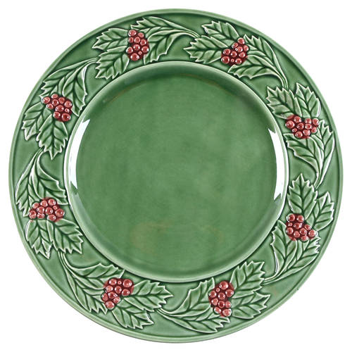 Holly (Christmas Holly) 12" Chop Plate (Round Platter) by Bordallo Pinheiro