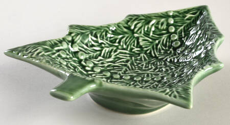 Holly (Christmas Holly) 1 Part Small Tree Shaped Dish by Bordallo Pinheiro
