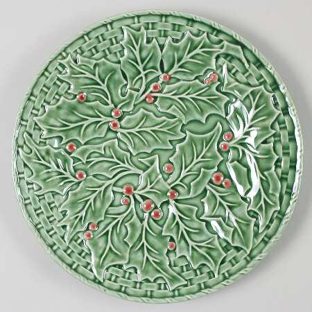 Holly (Christmas Holly) Salad Plate by Bordallo Pinheiro