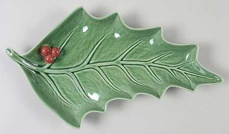 Holly (Christmas Holly) 14" Leaf Dish by Bordallo Pinheiro