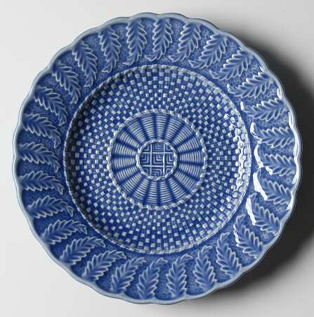 Basketweave Blue Salad Plate