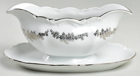 Bouquet Classique Gravy Boat with Attached Underplate