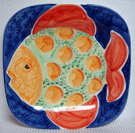 Gone Fishing Square Salad Plate